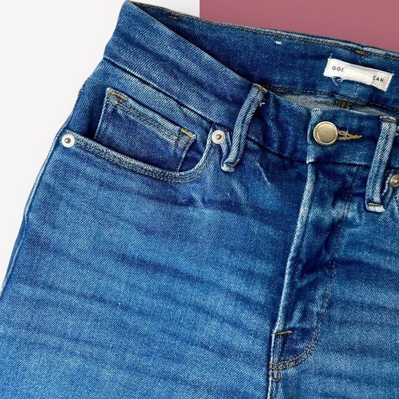 Good American ‘Good Legs Straight’ Jeans in “Indigo025” Wash Size 25 - Picture 9 of 16